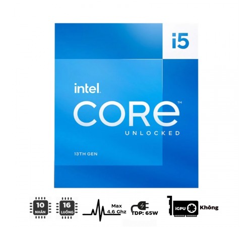 CPU Intel Core i5-13400F (up to 4.6Ghz, 10 nhân 16 luồng, 20MB Cache, 65W) - Socket Intel LGA 1700/Raptor Lake)